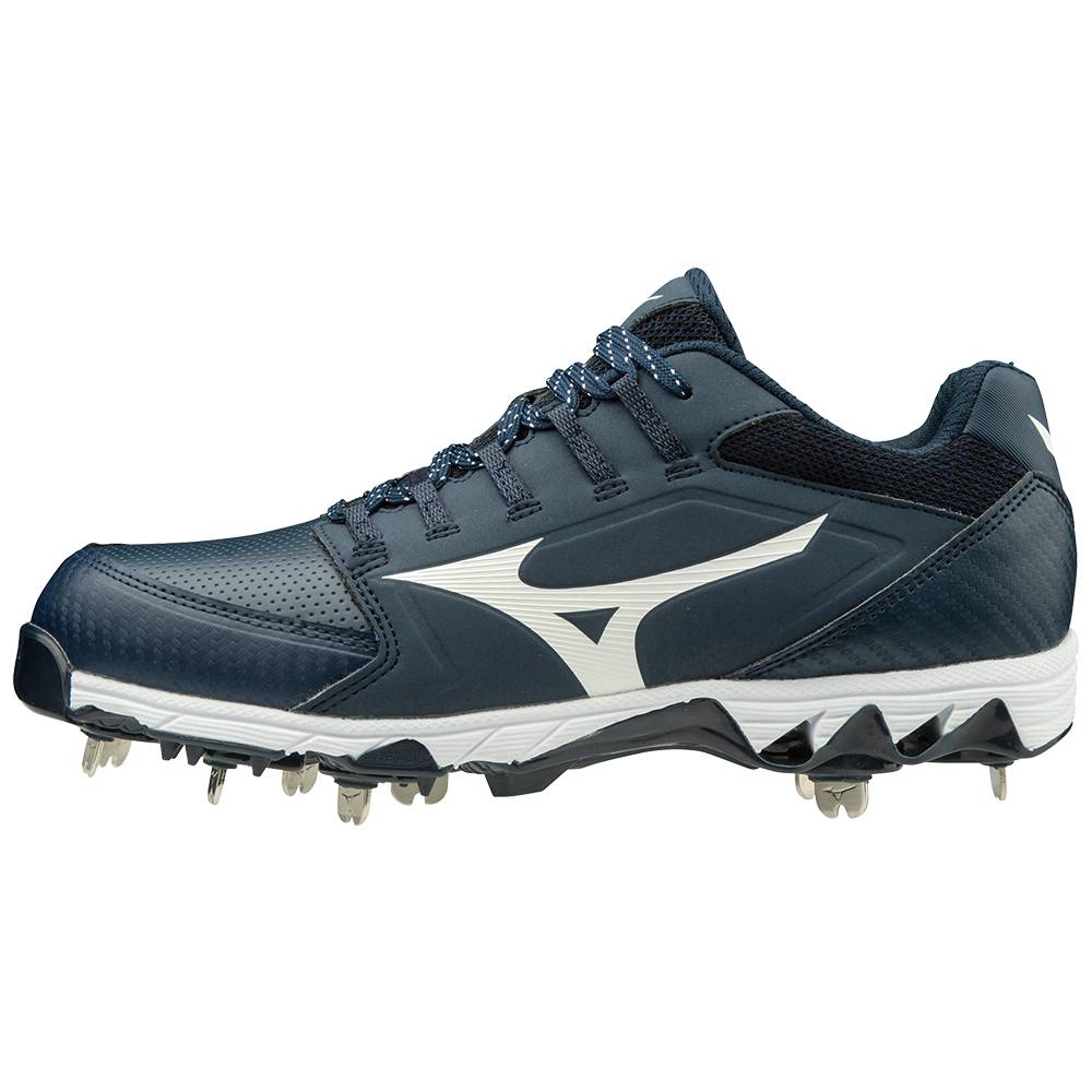 Mizuno Women's 9-Spike Swift 6 Low Metal Softball Cleats Navy/White (320588-LKX)